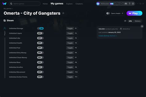 omerta - city of gangsters cheats